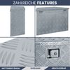 Aluminiumbox mit Deckel - Abschließbar | Alubox Deichselbox Alu Anhängerbox Werkzeugkiste Metall Transportbox Metallkiste, 70x24x42cm Silber Bild 5