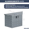 Aluminiumbox mit Deckel - Abschließbar | Alubox Deichselbox Alu Anhängerbox Werkzeugkiste Metall Transportbox Metallkiste, 70x24x42cm Silber Bild 3