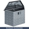 Aluminiumbox mit Deckel - Abschließbar | Alubox Deichselbox Alu Anhängerbox Werkzeugkiste Metall Transportbox Metallkiste, 70x24x42cm Silber Bild 2