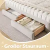 Stauraumbett mit Schubladen, Lattenrost und Ausziehbett, 90x200cm/180x200cm, Polsterbett, Schlafsofa mit Bettfunktion Bild 5