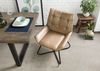 Stuhl Echtleder 61x65x89 beige IRON LABEL #613 Bild 2