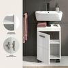 welltime Waschbeckenunterschrank AVON, Breite 40 cm, 1 Tür, 1 Einlegboden, 2 Fächer (mit Siphonausschnitt 22x8 cm, Rückwand mit Ausschitt) Badmöbel, Badschrank, Unterschrank, Waschtisch, Kommode, Bad Bild 3