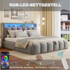 MODFU Polsterbett mit hydraulischem Stauraum (Doppelbett mit USB-C & LED-Beleuchtung, Stauraumbett 180x200 cm), ohne Matratze Bild 4