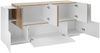Dmora Kommode Astice, Küchen-Sideboard mit 7 Türen, Wohnzimmer-Buffet, Küchen-Sideboard, 100 % Made in Italy, 200 x 45 x 86 cm, glänzendes Weiß und Ahorn Bild 4