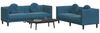 vidaXL 2-tlg. Sofagarnitur mit Kissen Blau Samt 3209265 Bild 3