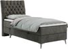 Boxspringbett MILEN, Einzelbett 90x200, Polsterbett mit Multipocket-Matratze und Topper - Dunkelgrau velours - links - H3 Bild 2