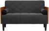 vidaXL Zweisitzer-Sofa mit Nackenrollen Schwarz 110 cm Samt 4100603 Bild 3