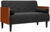vidaXL Zweisitzer-Sofa mit Nackenrollen Schwarz 110 cm Samt 4100603 Bild 2