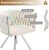 Esszimmerstuhl 2er-Set H 72 x T 54 x B 118 cm aus Samt mit 360°-Drehfunktion und Stahlgestell in Beige/Silber Bild 5