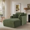 1-Sitzer Chaiselongue H 82 x T 100 x B 166 cm aus Cord in Grün, als Relaxsessel und Schlafsofa Bild 2