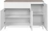 Finori Bertrix 01B Kommode, Dekor Sandstein / weiß | Kommode für Wohnzimmer | Maß: B x H x T ca. 133 x 92 x 40 cm | Kommode mit 3 Türen und 1 Schubkasten Bild 3