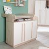 roba Wickelkommode Elva - Babykommode mit 3 Türen, offenen Fächern & Soft-Close - Abnehmbarer Wickelaufsatz & ergonomische Wickelhöhe 93 cm - Möbelstück für Babyzimmer - Cashmere / Virginia Chestnut Bild 2