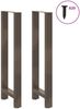 vidaXL Bartischbeine Naturstahl 2 Stk. 40x(110-111) cm Stahl 4013351 Bild 3