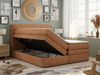 Boxspringbett mit Kopfteil und Topper, Polsterbett - LUKA-KING - 140x200cm - Orange Stoff - H3 Bild 2