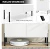 2-Türiger Buffet-Schrank Sideboard-Schrank mit Regal Metallbeinen Kippschutz & verstellbaren Scharnieren Moderner Schrank Weiß Bild 5