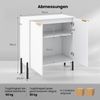 2-Türiger Buffet-Schrank Sideboard-Schrank mit Regal Metallbeinen Kippschutz & verstellbaren Scharnieren Moderner Schrank Weiß Bild 2