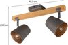 Deckenleuchte, Holz, nickel-matt, Spots beweglich, L 42 cm Bild 3