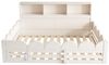 BlingBin Kinderbett Bodenbett Holzbett (Massivholz-Kinderbett mit Geländer, 1-tlg, 140 x 200 cm mit Rausfallschutz, Tür und Lattenrost), sicheres Spiel- und Schlafbett für Kinder, ohne Matratze Bild 4