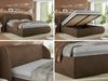 Polsterbett mit Lattenrost, Doppelbett Bettkasten, Bettgestell mit Gasdruckfeder Foam Matratze - CAELA CLASSIC - 180 x 200 cm - Braun Velvet - MIRO LUX Bild 2