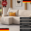 GrekPol 'Paris' Ecksofa mit Schlaffunktion, Samtstoff Beige Bild 5