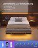 VASAGLE Bettgestell 140 x 200 cm mit LED-Beleuchtung, USB-C-Anschluss, Steckdosenleiste, Schlafzimmer, trägt bis 500 kg, schwarz Bild 4