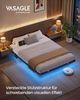 VASAGLE Bettgestell 140 x 200 cm mit LED-Beleuchtung, USB-C-Anschluss, Steckdosenleiste, Schlafzimmer, trägt bis 500 kg, schwarz Bild 2