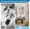 Wandschrank Hängender Medizinschrank mit 2 Lamellentüren 58 x 22 x 75 cm Weiß Bild 5