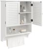 Wandschrank Hängender Medizinschrank mit 2 Lamellentüren 58 x 22 x 75 cm Weiß Bild 2