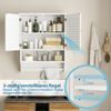 Wandschrank Hängender Medizinschrank mit 2 Lamellentüren 58 x 22 x 75 cm Weiß Bild 3