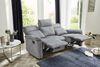 3-Sitzer-Relaxsofa Couch Liegefunktion Federkernpolsterung Velours Vintage Grau Bild 4