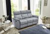3-Sitzer-Relaxsofa Couch Liegefunktion Federkernpolsterung Velours Vintage Grau Bild 2