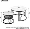 MODFU Couchtisch-Set 2-teilig, stapelbar, MDF mit schwarzem Stahlgestell, Weiß, 70 x 70 x 45/45 x 45 x 36 cm Bild 4