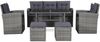 Garten Lounge Set 6 TLG. mit Kissen Poly Rattan Grau bis 7 Personen Bild 2