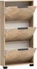 Schildmeyer Schuhschrank Schuhkipper Piazza 160869, Eiche hell Dekor/Fischgräten Dekor, 59,8 x 19,5 x 124,5 cm, platzsparend durch geringe Tiefe Bild 3