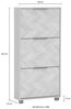Schildmeyer Schuhschrank Schuhkipper Piazza 160869, Eiche hell Dekor/Fischgräten Dekor, 59,8 x 19,5 x 124,5 cm, platzsparend durch geringe Tiefe Bild 4