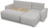 Ecksofa Roma L mit Schlaffunktion und Bettkasten - Cord Stoff - L-Form Couch, Polstersofa, Schlafsofa, Sofagarnitur - Ottomane Universal (Grau (Poso 110)) Bild 4