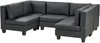U-förmiges Modulsofa 5-Sitzer UNSTAD Kunstleder Schwarz Bild 4