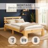 Holzbett Jugendbett Einzelbett 90x200 Bett mit Matratze und Lattenrost Holzbettrahmen Natur Massiv Holz Bild 5