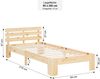 Holzbett Jugendbett Einzelbett 90x200 Bett mit Matratze und Lattenrost Holzbettrahmen Natur Massiv Holz Bild 4