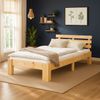Holzbett Jugendbett Einzelbett 90x200 Bett mit Matratze und Lattenrost Holzbettrahmen Natur Massiv Holz Bild 2