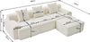3-Sitzer modulares Ecksofa B 268 x T 102 x H 78 cm aus Kordstoff in Beige Bild 5
