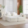 3-Sitzer modulares Ecksofa B 268 x T 102 x H 78 cm aus Kordstoff in Beige Bild 3