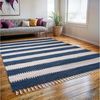 Wohnando Teppich MY-RUG Aarav, Chindi-Teppich 110x60cm, rechteckig, Höhe: 10 mm, aus recycelten Baumwollresten, handgewebt, wendbar, mit Fransen Bild 2
