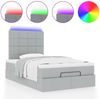 vidaXL Ottoman-Bett mit Matratze & LEDs Hellgrau 120x190 cm Stoff 3313989 Bild 5