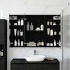 vidaXL Badezimmerspiegelschrank mit Regal mit Tür Schwarz Eichen-Optik 889120 Bild 4