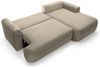 Selsey 'Ovo' Ecksofa mit Schlaffunktion, Stauraum und Samtbezug, grau-beige, rechts, 93 x 260 x 165 cm Bild 3