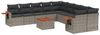 vidaXL 11-tlg. Garten-Sofagarnitur mit Kissen Grau Poly Rattan 3227201 Bild 2