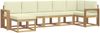 vidaXL Outdoor-Sofagarnitur mit Kissen 7 pcs Weiß und Creme Polyester 3387949 Bild 2