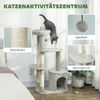 Kratzbaum mit Katzenhöhle, Sisalstämmen & Plattformen, 60x45x114 cm, Hellgrau Bild 2
