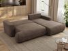 Ecksofa OVO mit schlaffunktion und bettkasten, Wellenfeder, lose Kissen, L-form 271x195 cm - Braun Velvet - rechte Seite Bild 3